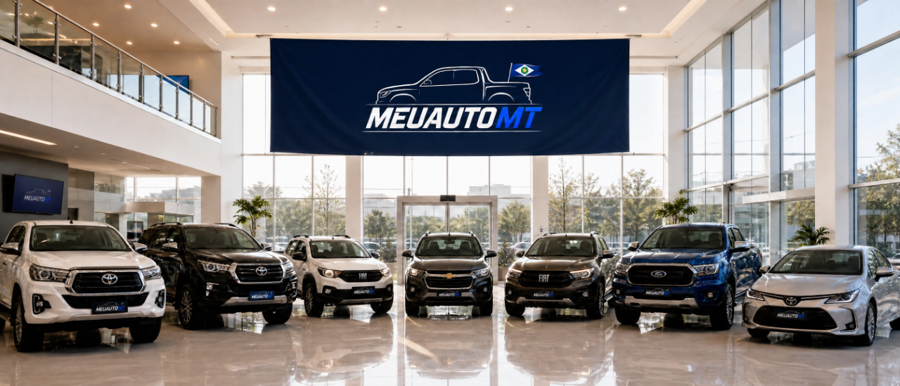 Showroom MeuAutoMT com veículos em exposição